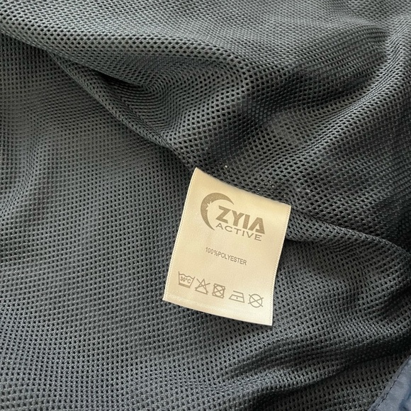 Zyia Active Navy Rainbow Sleeve Bomber Jacket Size Small - Picture 4 of 8